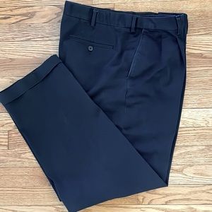 Lands End Traditional Fit Navy Blue Cuffed Comfort‎ Waist Pleated Men's Pants 38